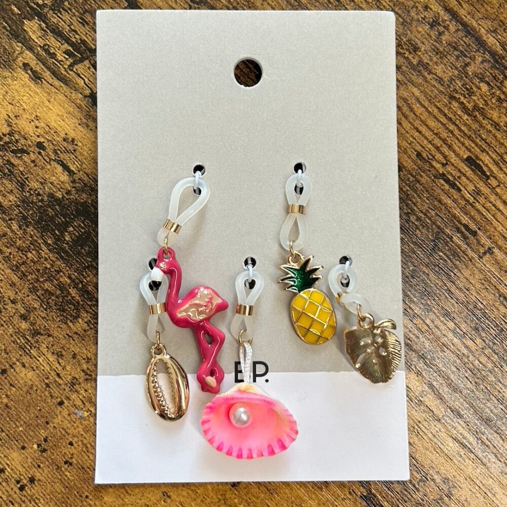 BP. Tropical Charm Set NWT Flamingo Pineapple Palm Shell Gold Pink 5pc